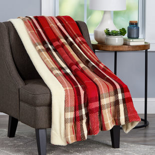 PLYMOUTH HOME LHC Poly Fleece Sherpa Throw - Oversized Plush Woven Polyester Bed or Sofa Blanket - Breathable and Machine Washable by Lavish Home