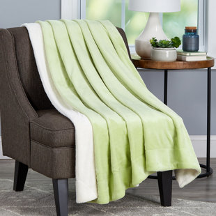 PLYMOUTH HOME LHC Plush Oversized Sherpa Solid Color Blanket- Machine Washable