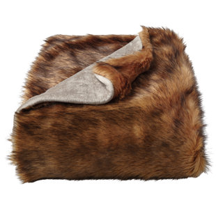 PLYMOUTH HOME LHC Faux Fur Throw Blanket - 60x70 Hypoallergenic Premium Imitation Chinchilla Fur Cover with Luxurious Fake Mink Back by Lavish Home