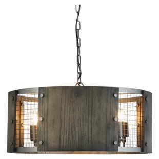 WILLISTON FORGE Larkin 6 - Light Brown Drum Pendant