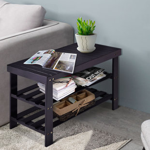 REBRILLIANT 6 Pair Solid Wood Shoe Rack