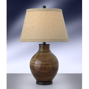 MEDALLION LIGHTING Venezia 28" Coffee Brushstrokes Glass Table Lamp