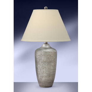 MEDALLION LIGHTING Argent 29 in. Antique Silver Resin Table Lamp
