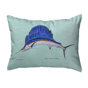 BETSY DRAKE INTERIORS Sailfish Indoor/Outdoor Reversible Throw Pillow