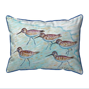 BETSY DRAKE INTERIORS Sandpipers Indoor/Outdoor Reversible Throw Pillow