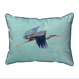 BETSY DRAKE INTERIORS Flying Heron Indoor/Outdoor Reversible Throw Pillow