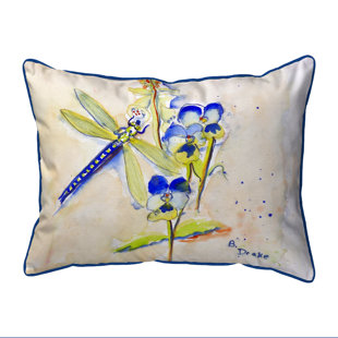 BETSY DRAKE INTERIORS Dragonfly Indoor/Outdoor Throw Pillow