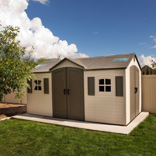 Lifetime 15 Ft. x 8 Ft. High-Density Polyethylene (Plastic) Outdoor Storage Shed with Steel-Reinforced Construction