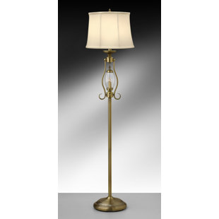 MEDALLION LIGHTING Revere 59" Satin Antique Brass Floor Lamp