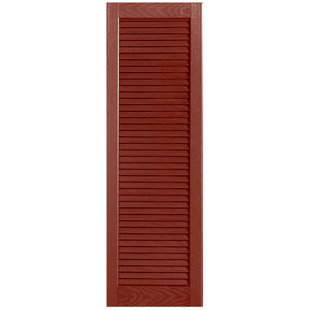 ALPHA SHUTTERS Straight Top Full-style Open Louver Shutters Pair (Set of 2)