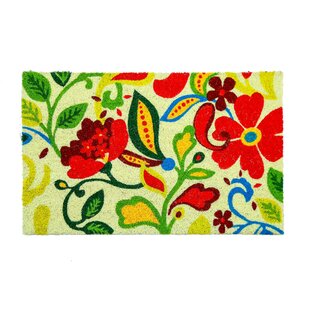 FIRST CONCEPT INC Non-Slip Floral Outdoor Doormat