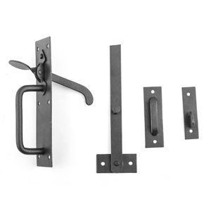 THE RENOVATORS SUPPLY INC. Black Wrought Iron Norfolk Door Latches Powder Coat Finish Cabinet Latches