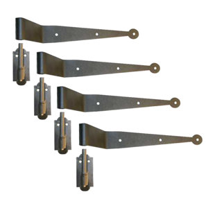 THE RENOVATORS SUPPLY INC. Pintle Shutter Offset Wrought Iron Strap Hinge (Set of 4)