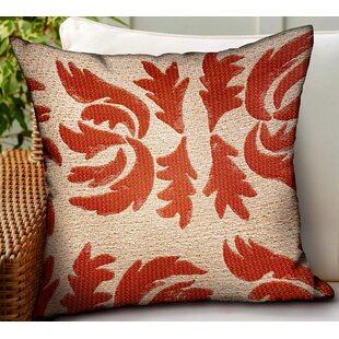 PLUTUS BRANDS Claret Leaflet Paisley Sunbrella® Indoor/Outdoor Reversible Throw Pillow