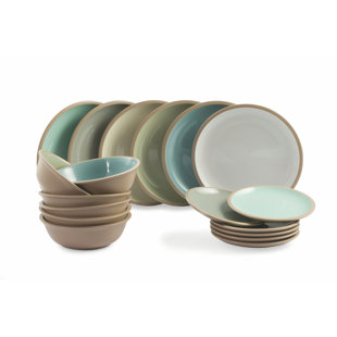 VILLA D'ESTE HOME Bistrot 18 Piece Stoneware Dinnerware Set - Service for 6