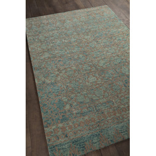 BUNGALOW ROSE Destry Handmade Hand-Knotted Wool Blue; Gray Rug
