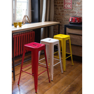 WILLISTON FORGE Iowa Park 12.2cm Counter Stool with Metal Frame (Set of 2)
