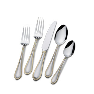 TOWLE SILVERSMITHS Towle Sinclair Gold 65-Piece Flatware Set