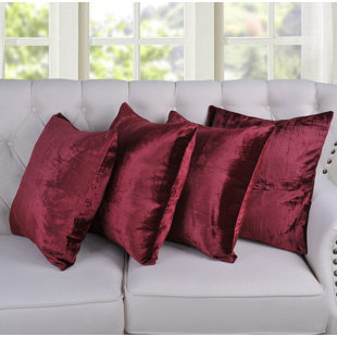 BOON THROW & BLANKET Velvet Floral Pillow Cover (Set of 4)