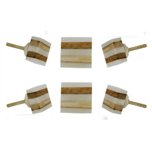 TRINCA-FERRO Striped Bone 1.2" Length Square Knob Multipack (Set of 6)