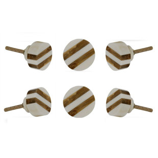 TRINCA-FERRO Bone 1.2" Diameter Round Knob Multipack (Set of 6)