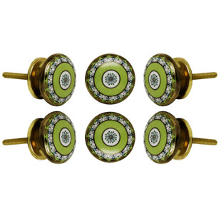 TRINCA-FERRO Tessellate Oversized 1.6" Diameter Mushroom Knob Multipack (Set of 6)