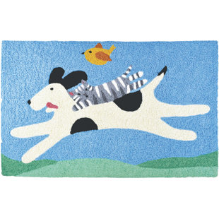 JELLYBEAN HOME & GARDEN Mutt and Kit Flying Kitchen Mat