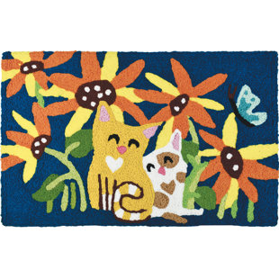 JELLYBEAN HOME & GARDEN Kittens in the Garden Kitchen Mat