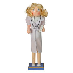 NORTHLIGHT SEASONAL 15-Inch Wooden Nurse Christmas Nutcracker with Stethoscope