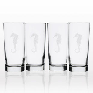 Rolf Glass Seahorse 4 - Piece 15oz. Glass Highball Glass (Set of 4)
