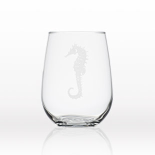 ROLF GLASS Seahorse 17 oz. Stemless Wine Glass (Set of 4)