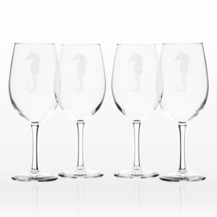 ROLF GLASS Seahorse 18oz. Wine Glass Set (Set of 4)