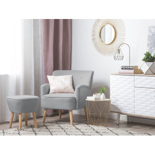 FJØRDE & CO Kenisha Upholstered Armchair with Footstool