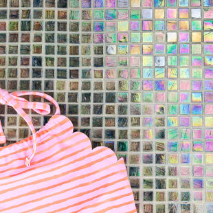 IVY HILL TILE Breeze 0.62" x 0.62"Glass Grid Mosaic Wall & Floor Tile