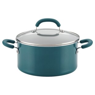 Rachael Ray Create Delicious Aluminum Nonstick Induction Stockpot with Lid, 6-Quart