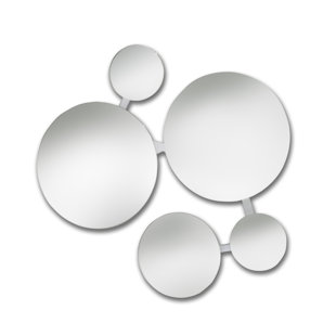 NOVA OF CALIFORNIA Marshmallow Wall Art Mirror - 33", Chrome, multi-mirror design