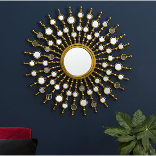 BLOOMSBURY MARKET Wandspiegel Velmanikandan Sonne aus Metall