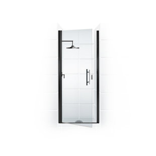 COASTAL SHOWER DOORS Paragon Series 30'' - 30'' W x 65'' H Hinged Semi-Frameless Shower Door with Clear Glass