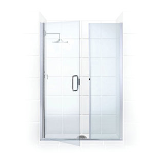 COASTAL SHOWER DOORS Illusion Series 56'' - 56'' W x 70'' H Hinged Frameless Shower Door with Clear Glass