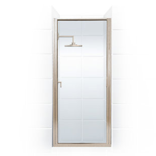 COASTAL SHOWER DOORS Paragon Series 32'' - 32'' W x 65'' H Hinged Framed Shower Door with Obscure Glass