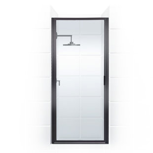 COASTAL SHOWER DOORS Paragon Series 32'' - 32'' W x 74'' H Hinged Framed Shower Door with Obscure Glass