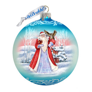 G DEBREKHT Holiday Splendor Sana with Owl Ball Ornament