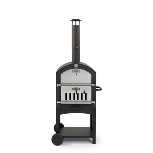 WPPO LLC Freestanding Wood-Fired Garden Pizza Oven in Black