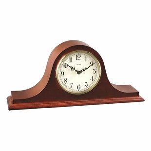 HERMLE BLACK FOREST CLOCKS Sweet Briar American Traditional Analog Solid Wood Quartz Movement / Crystal Tabletop Clock in Cherry