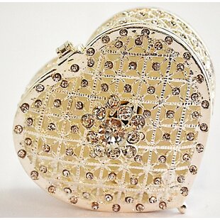 CIEL COLLECTABLES Plated Heart Trinket Box with Swarovski Crystals