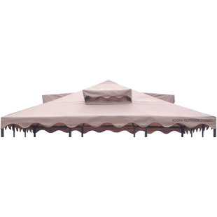 Veranda Pacific Currents Taupe Fabric Replacement Canopy for Gazebo