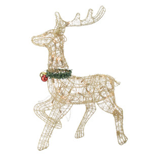 NORTHLIGHT SEASONAL 25.5" Lighted Prancing Reindeer Christmas Outdoor Decoration