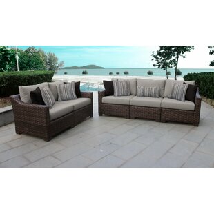 KATHY IRELAND HOMES & GARDENS BY TK CLASSICS 5 - Person Outdoor Seating Group with Cushions