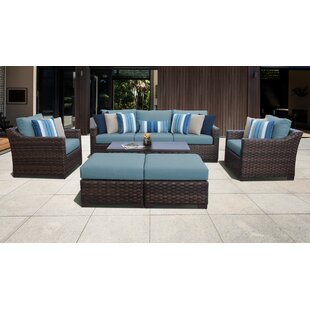 KATHY IRELAND HOMES & GARDENS BY TK CLASSICS 7 - Person Outdoor Seating Group with Cushions