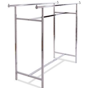 REBRILLIANT Nathanial 60" W Adjustable Height Double Bar Clothing Rack